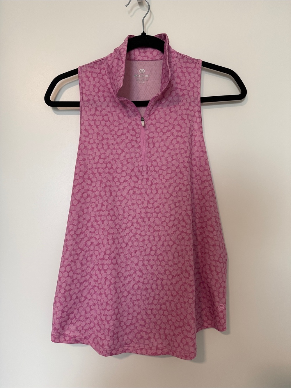 Etonic Pink Sleeveless Quarter-Zip Golf Tank